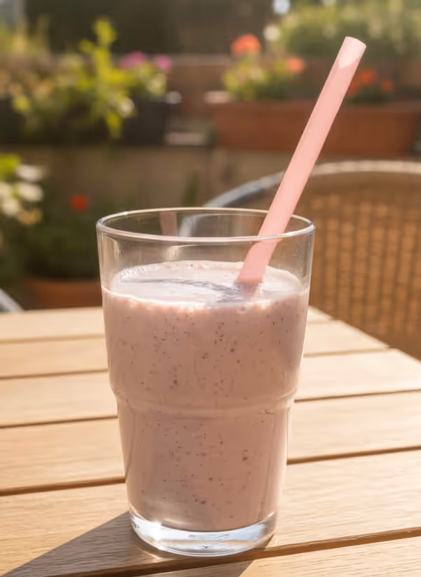 Batido de arándanos, ya emplatado