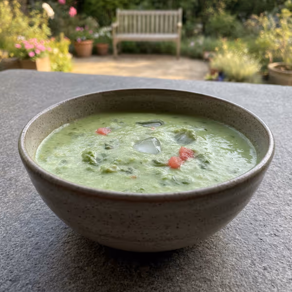 Batido verde de sandía, ya emplatado