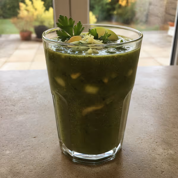 Batido verde con jengibre y perejil