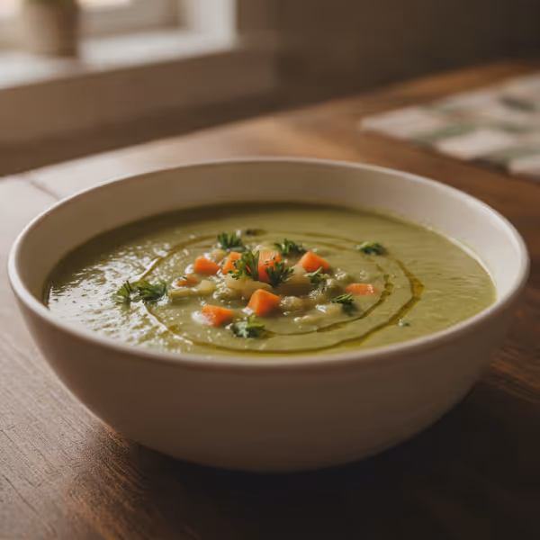 Crema de calabacín, ya emplatado