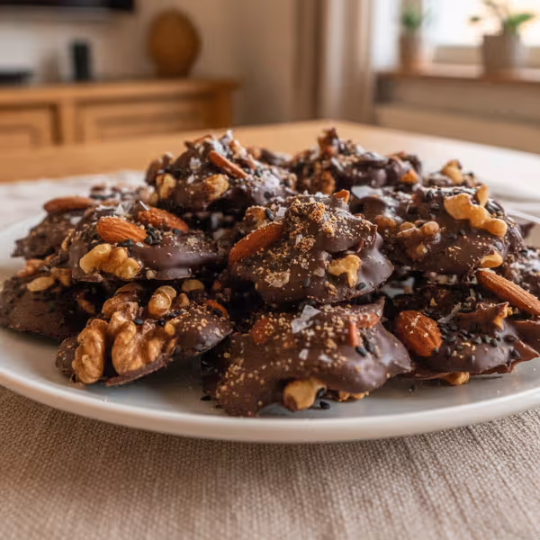 Crossies de Chocolate con Flor de Sal, ya emplatado