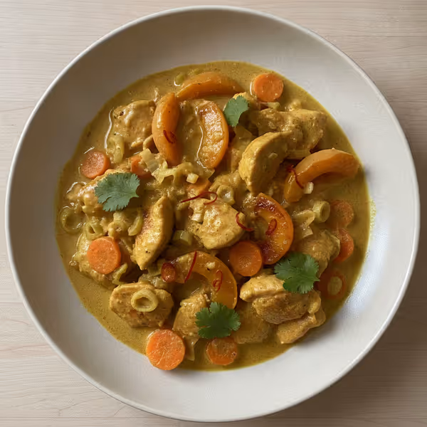 Curry de albaricoques, ya emplatado