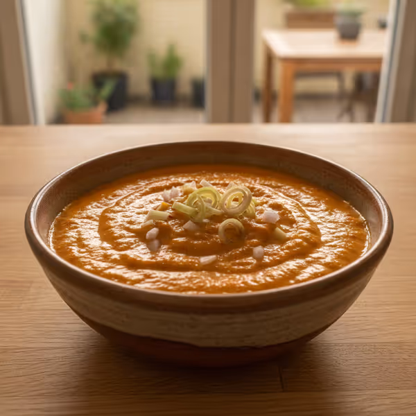 Dip de curry con citronela y cilantro, ya emplatado