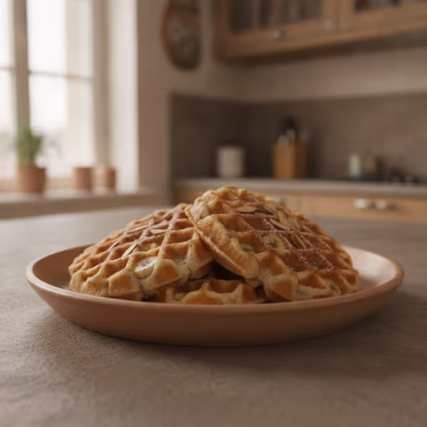 Gofres de plátano bajos en carbohidratos, ya emplatado