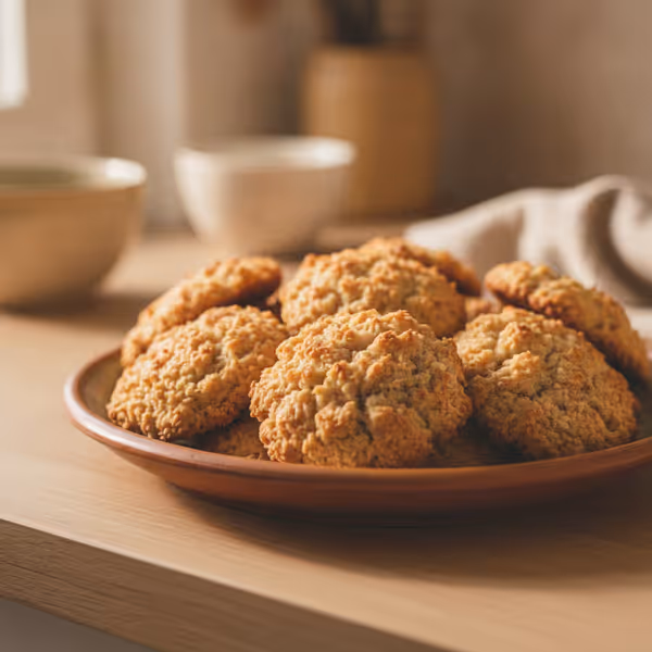 Macarons de frutos secos y coco sin azúcar, ya emplatado