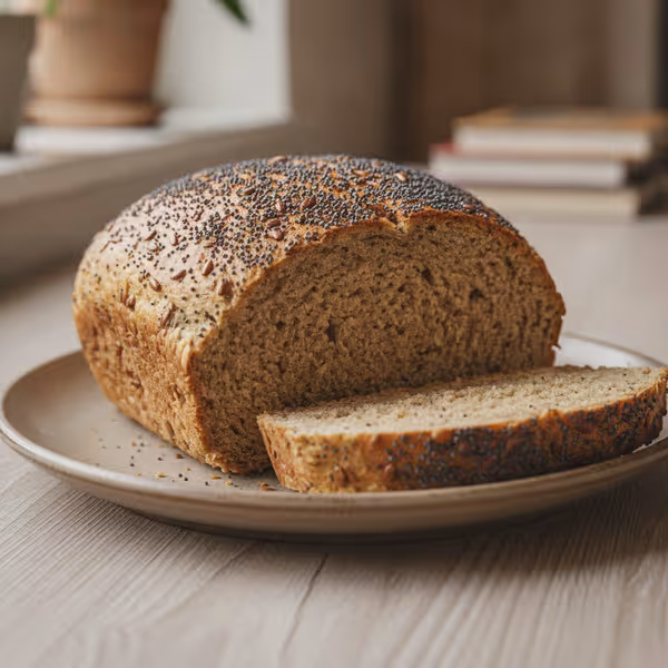 Pan especiado bajo en carbohidratos con semillas de amapola