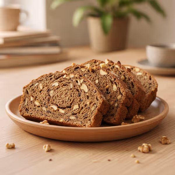 Pan de manzana y nueces, ya emplatado