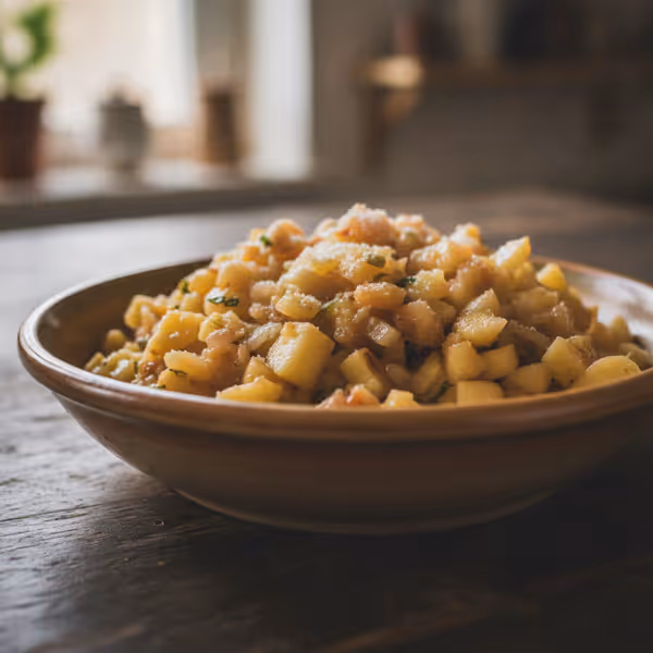 Salsa de manzana con sidra y nata doble, ya emplatado