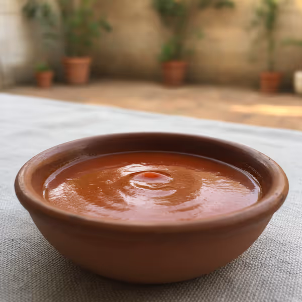 Salsa de pimiento rojo, ya emplatado