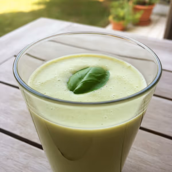Smoothie de calabacín con albahaca y yogur