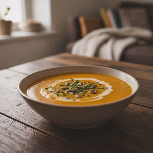 Sopa de calabaza, ya emplatado