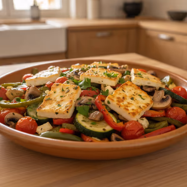 Verduras al horno con feta