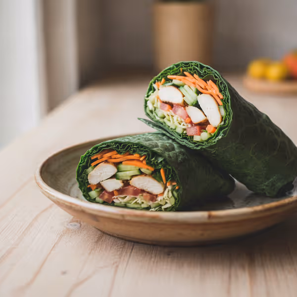 Wrap de lechuga o kale (col rizada)